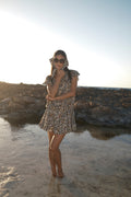 Safari Print Voile Mini Dress, front view