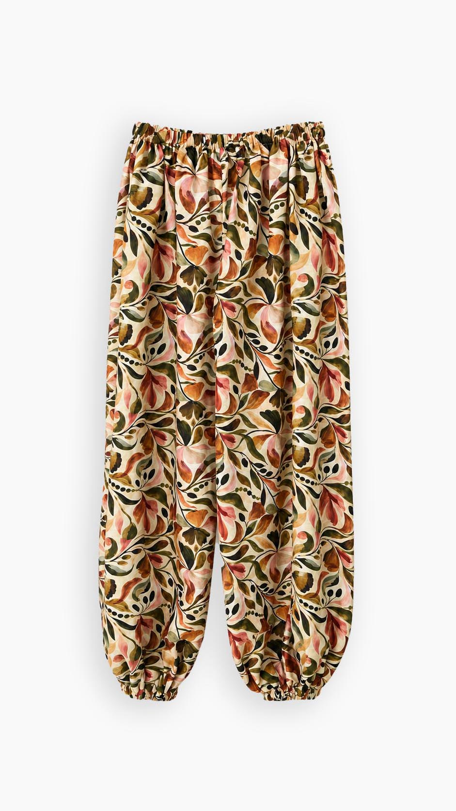 Floral Voile Print Balloon Pants, front product shot