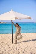 Safari Print Voile Straight Pants, front view