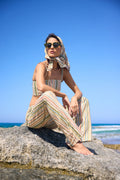 Stripe Print Voile Bandana, front view