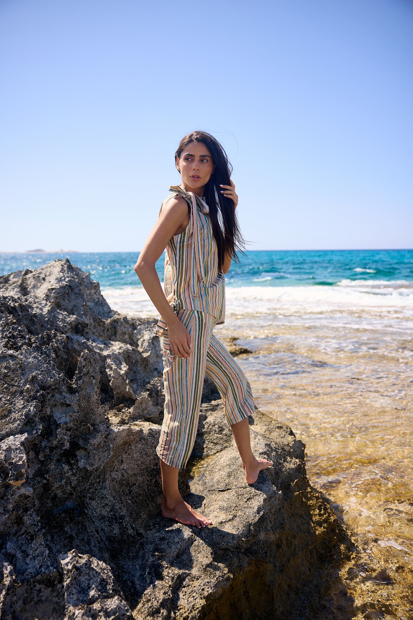Stripe Capri Pants