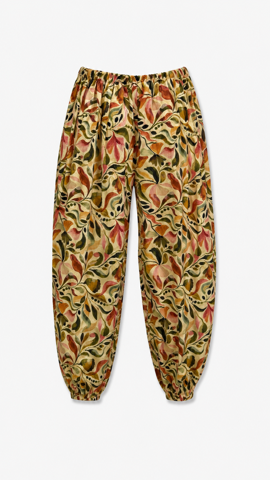 Floral Voile Print Balloon Pants, back product shot