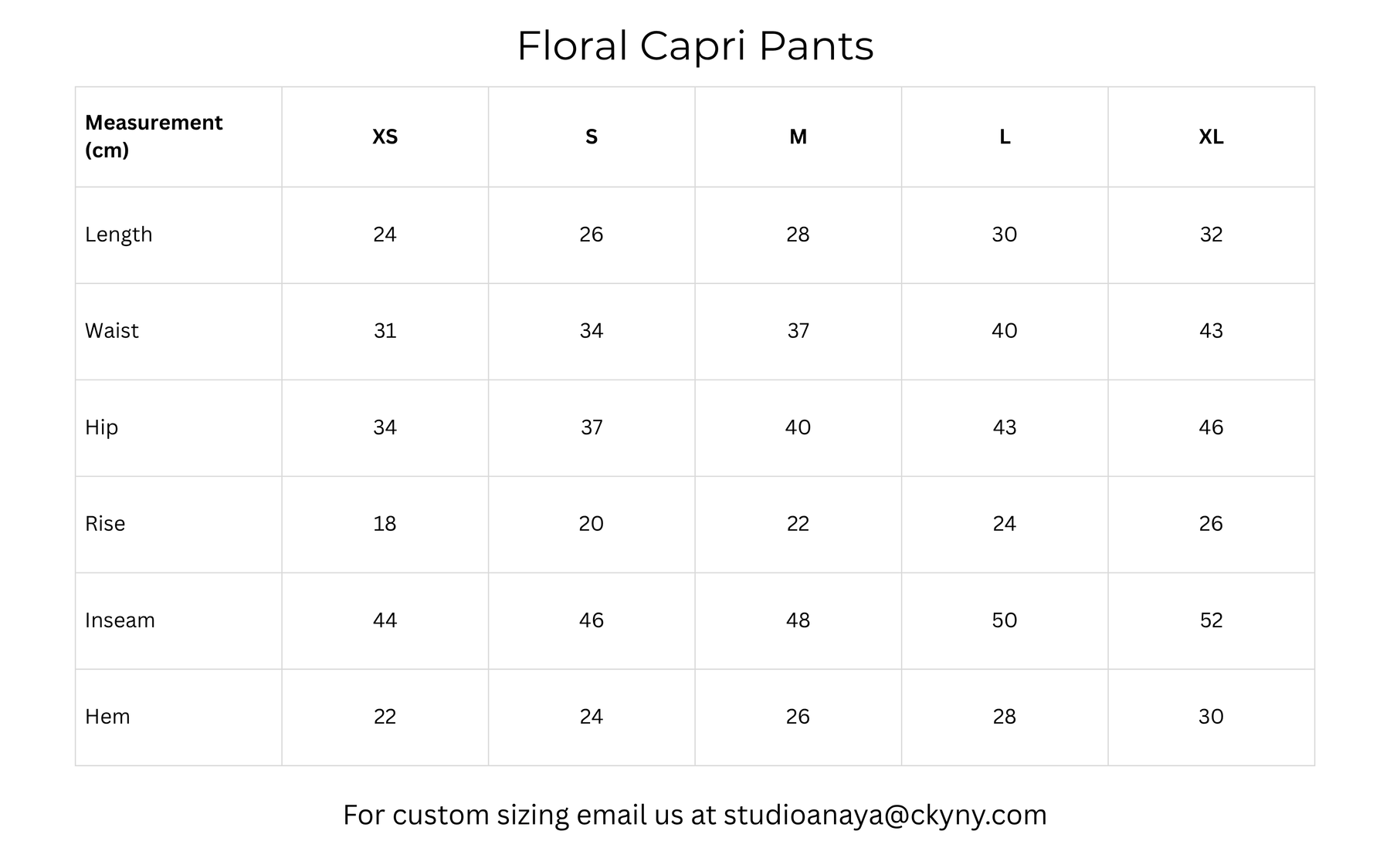 Size guide