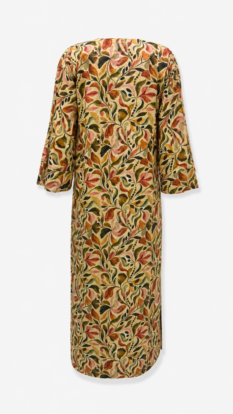 Floral Print Voile Kaftan, back product shot