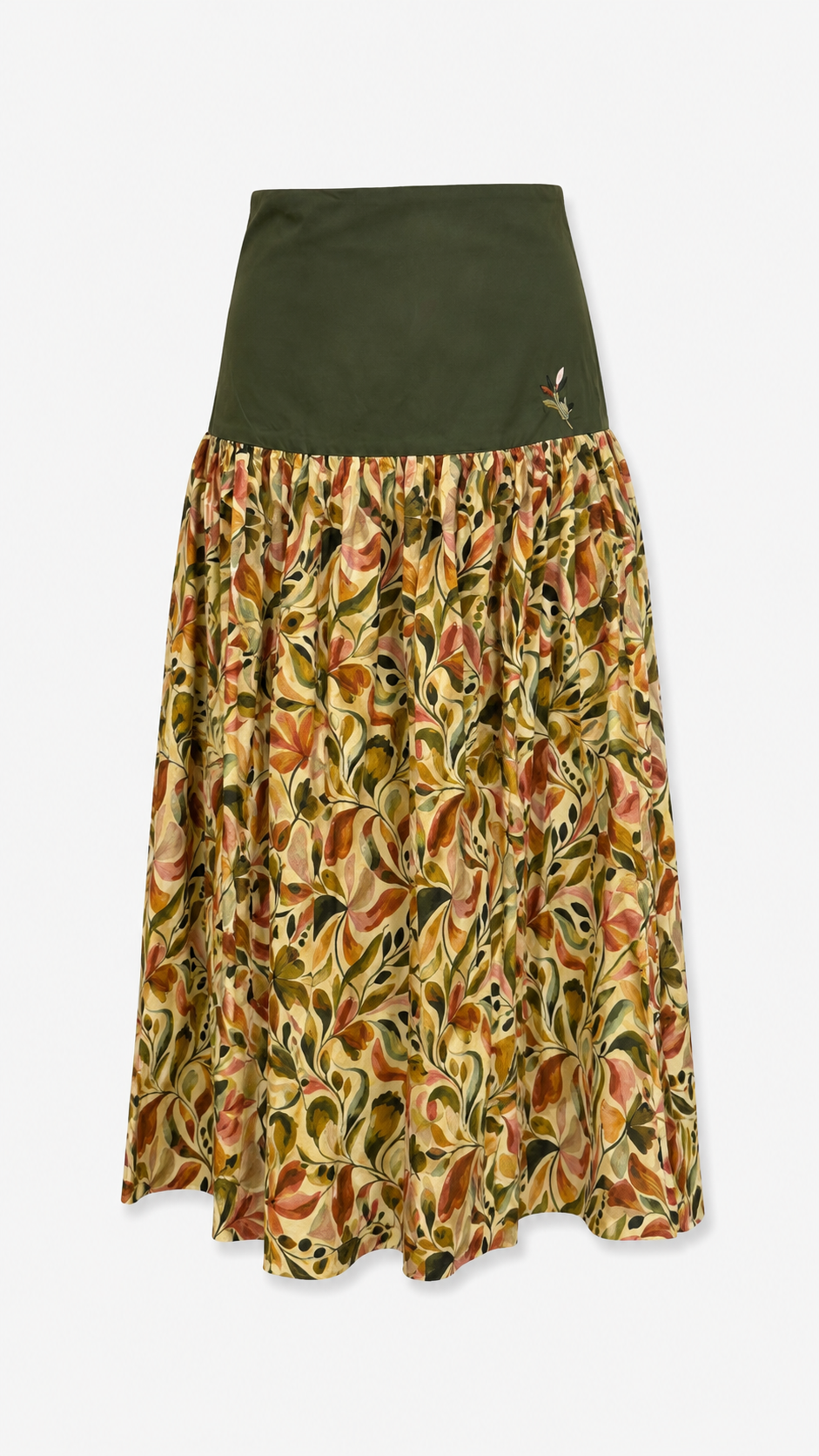Floral Print Voile Maxi Skirt, back product shot
