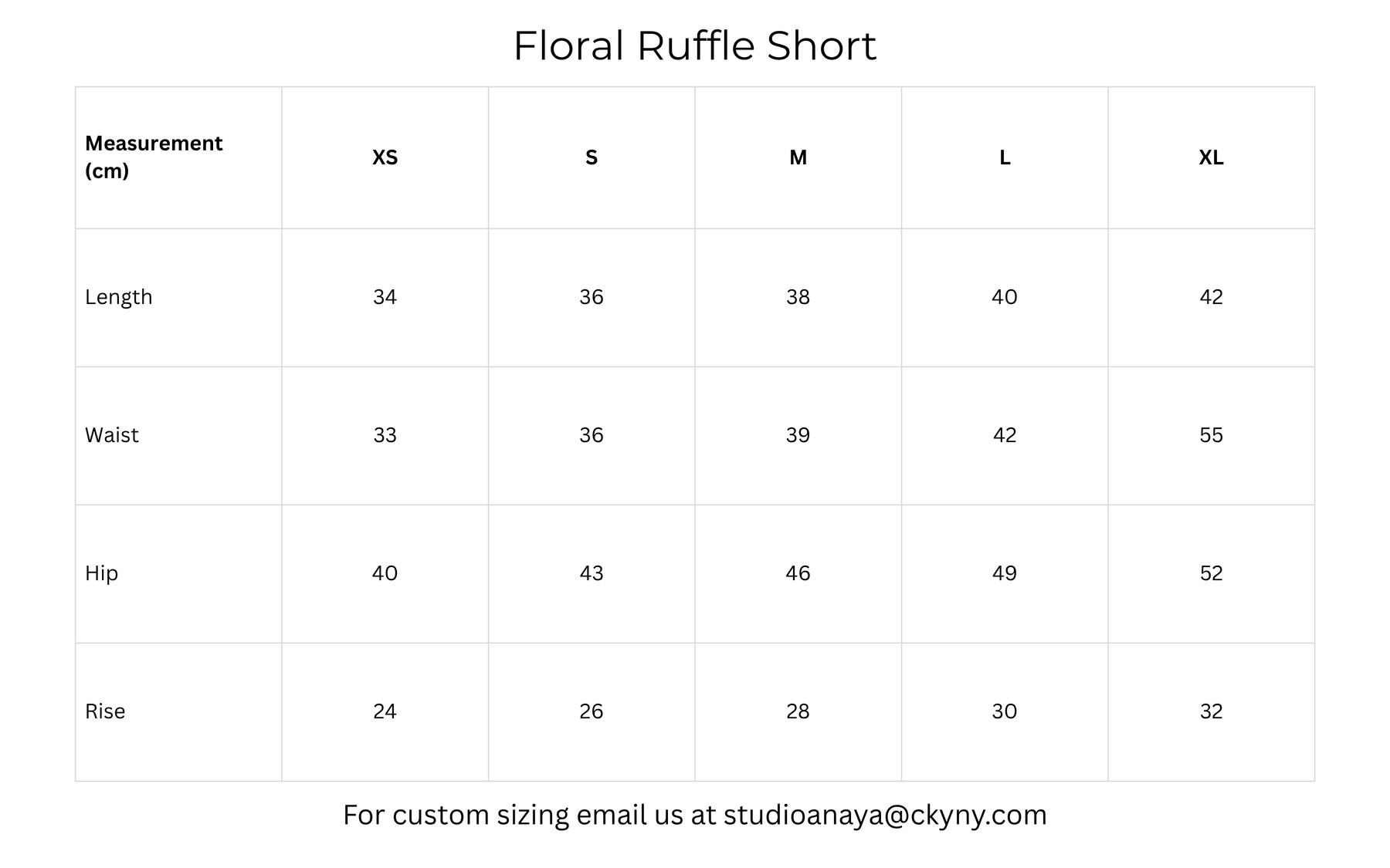 Size guide
