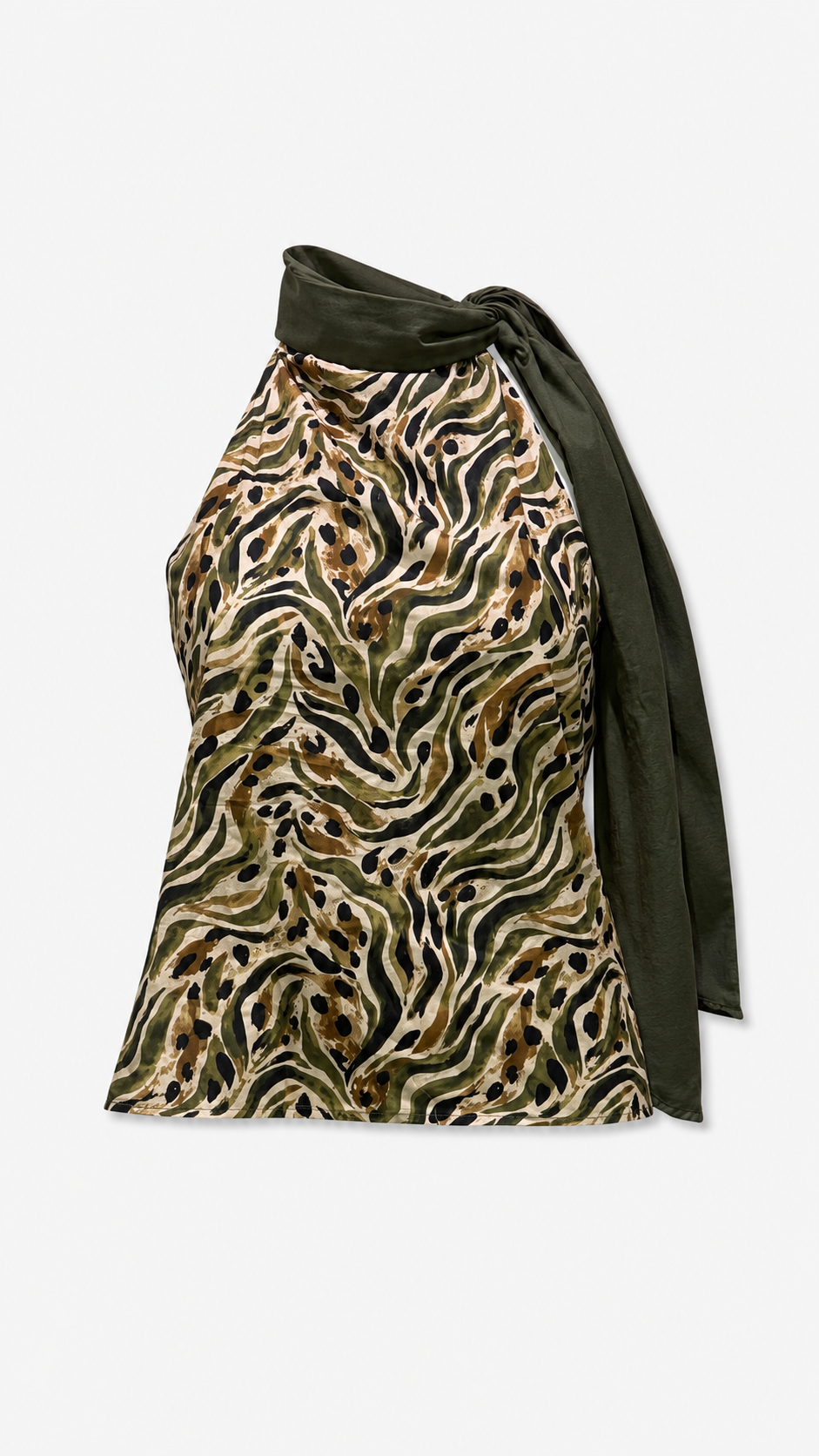 Safari Print Voile Halter Top, product shot