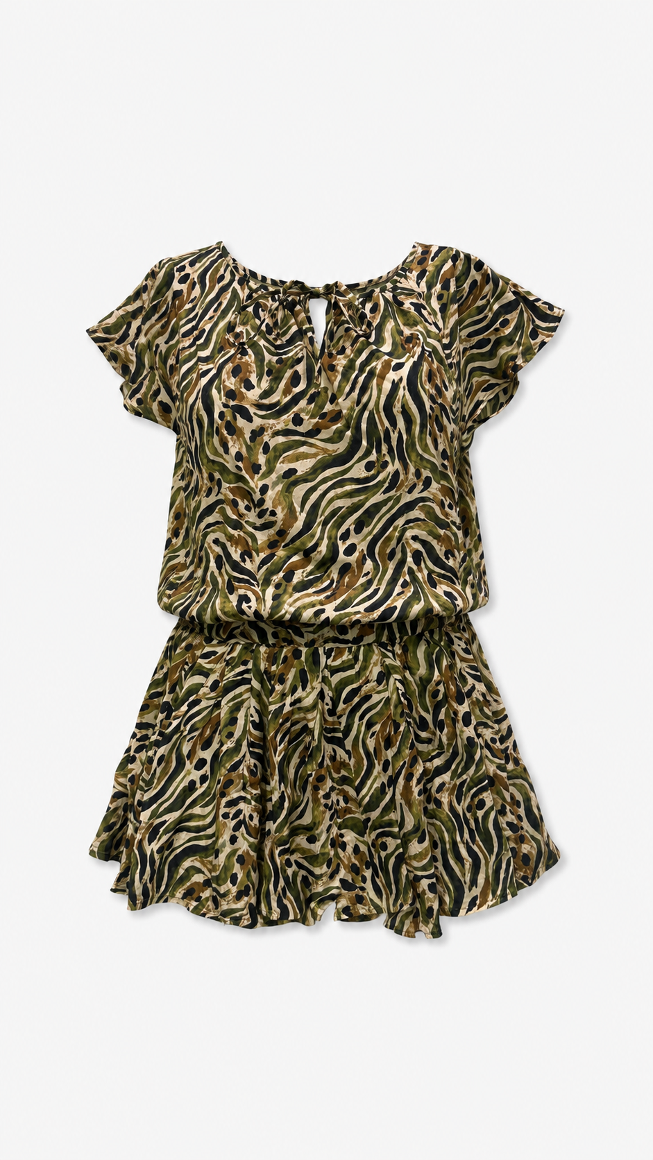 Safari Print Voile Mini Dress, product shot