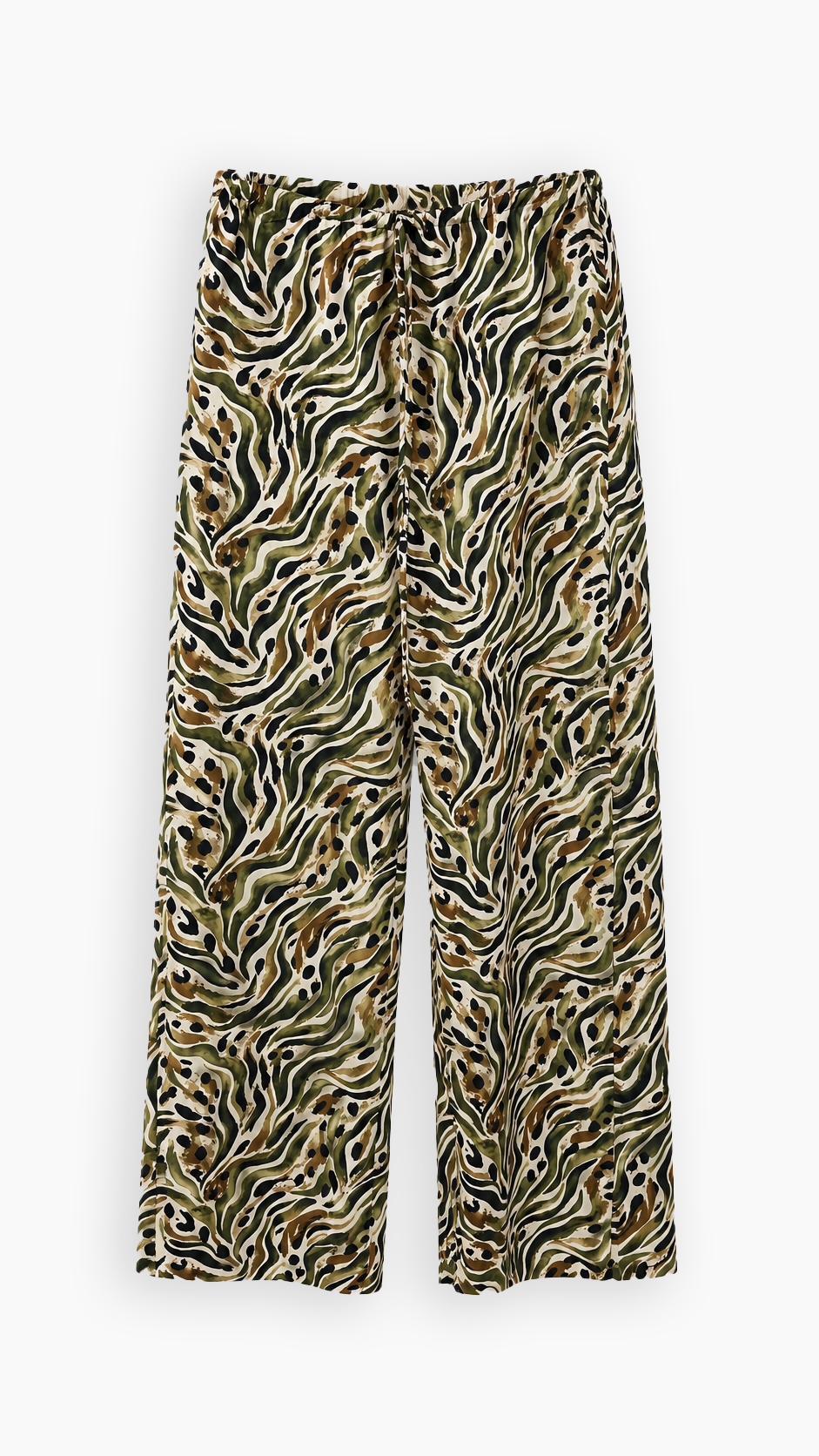 Safari Print Voile Straight Pants, product shot