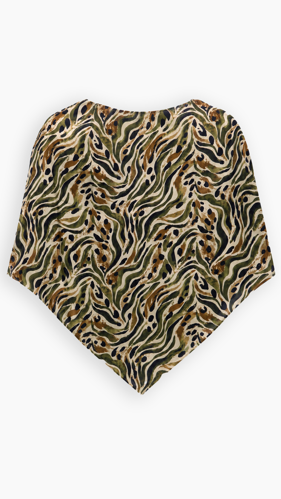 Safari Print Voile Poncho, product shot