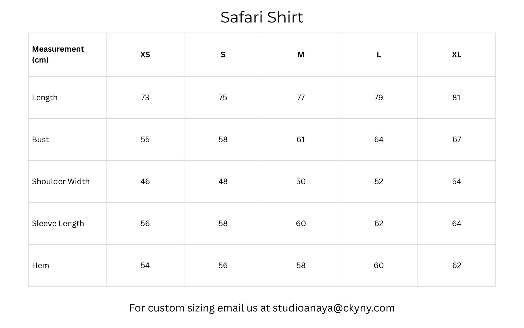 Size guide
