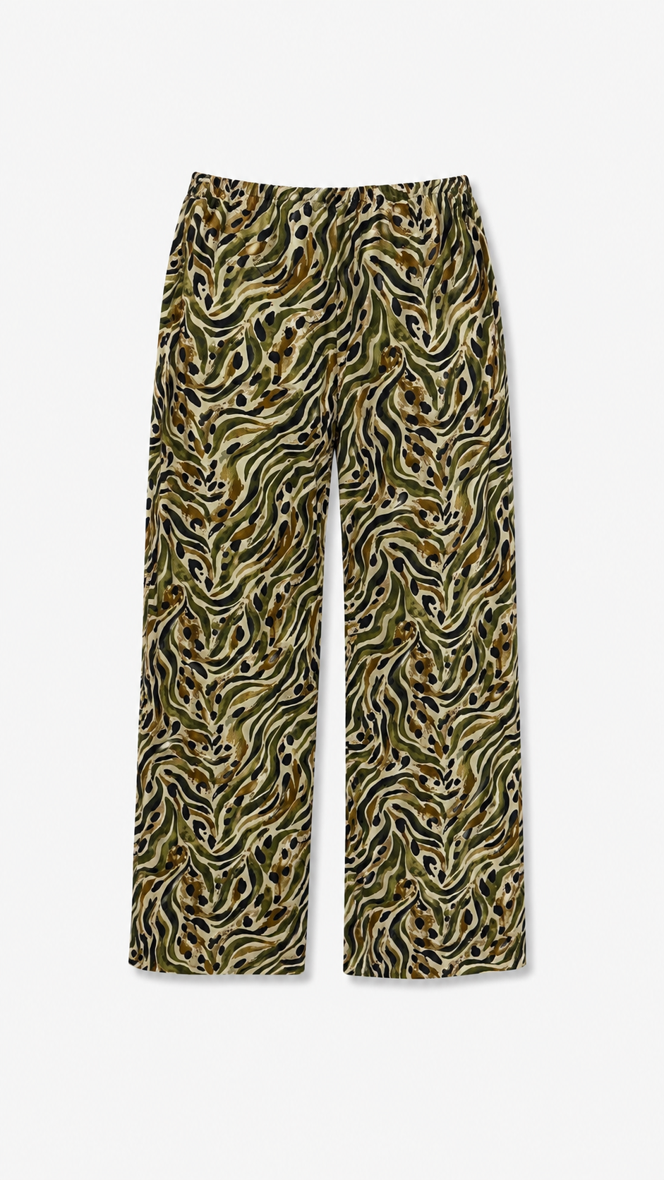 Safari Print Voile Straight Pants, product shot