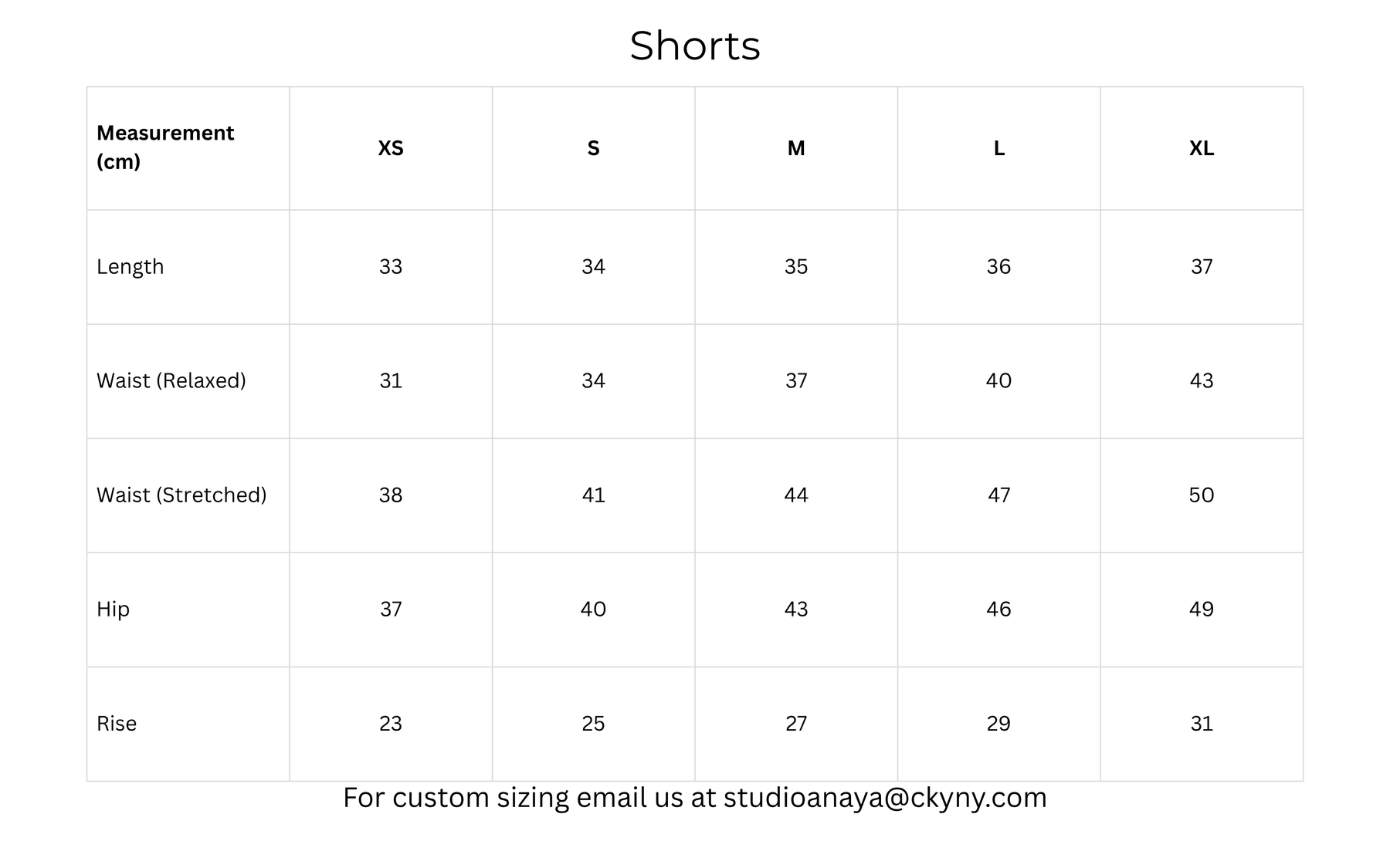 Size guide