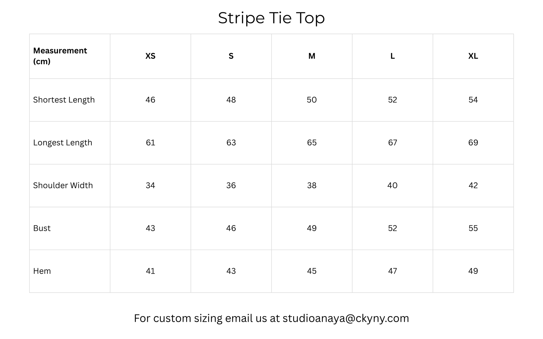 Size guide